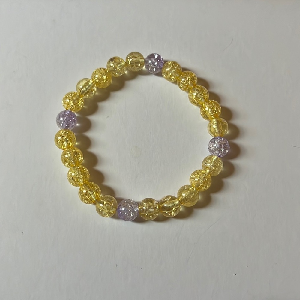Glitter glass bead bracelet